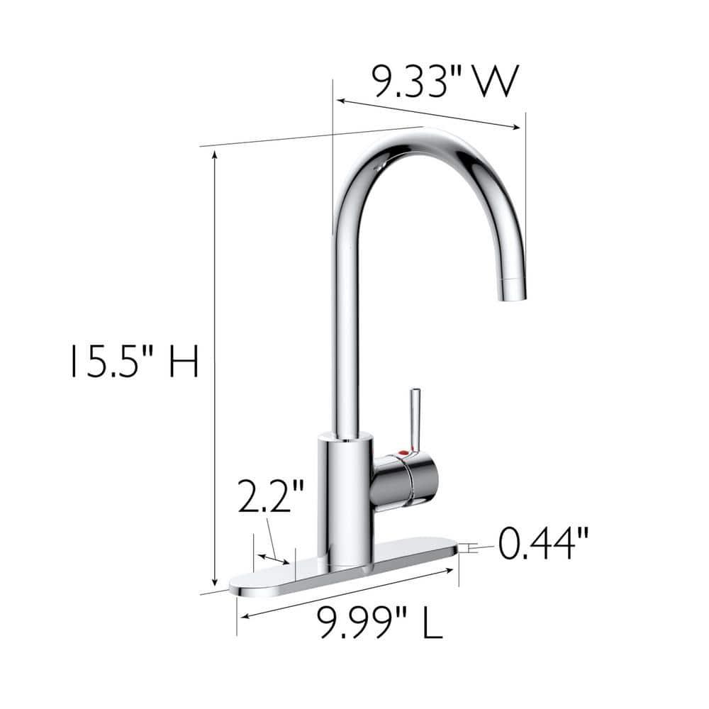 Design House 595660 Eastport II Modern Single-Handle Faucet for Kitchen in Polished Chrome