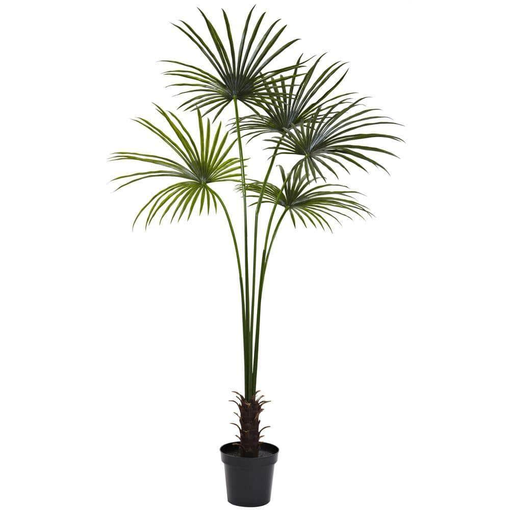 Nearly Natural 7-ft Fan Palm Tree UV Resistant (Indoor/Outdoor)