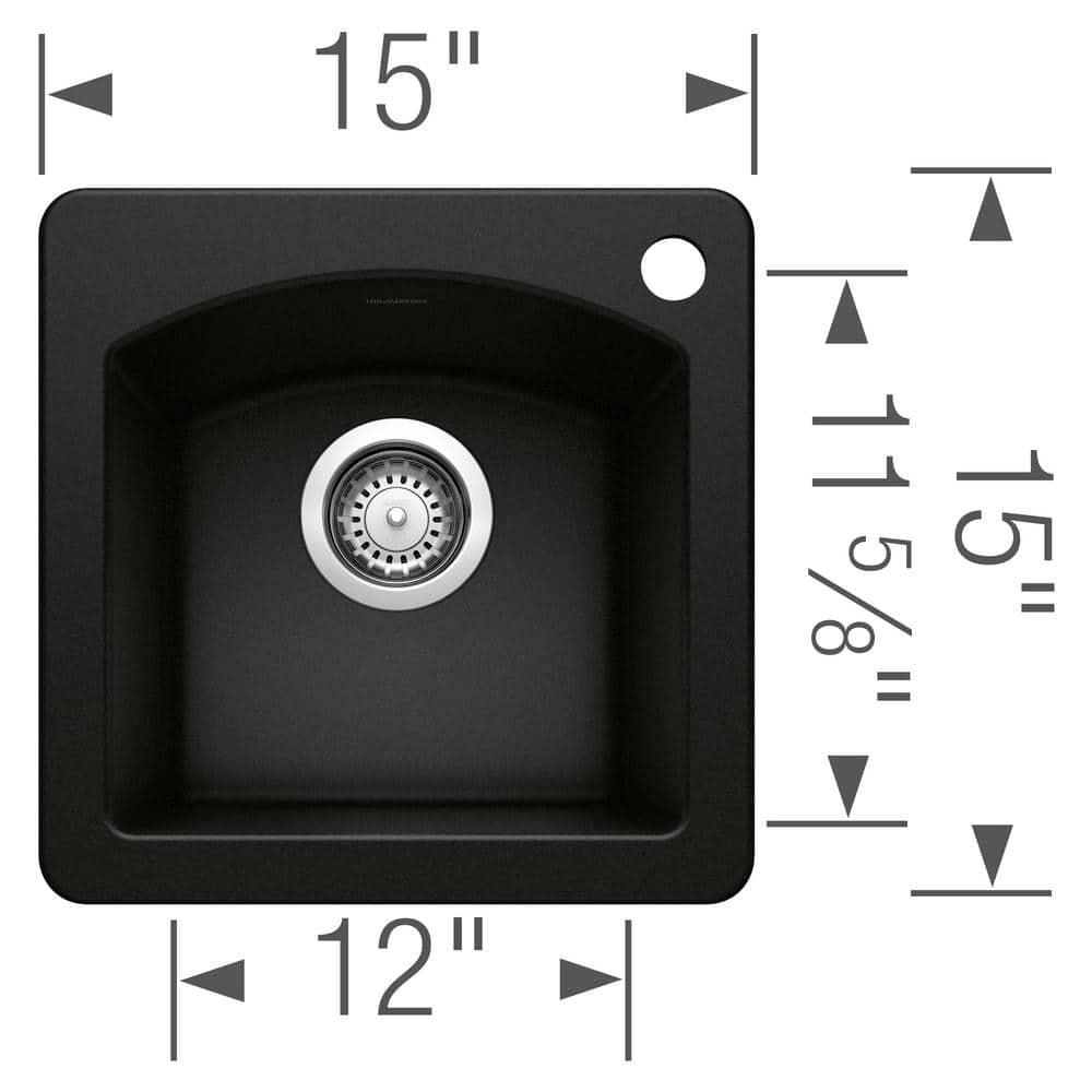 Diamond SILGRANIT 15" L x 15" W Drop-in/Undermount Bar Sink