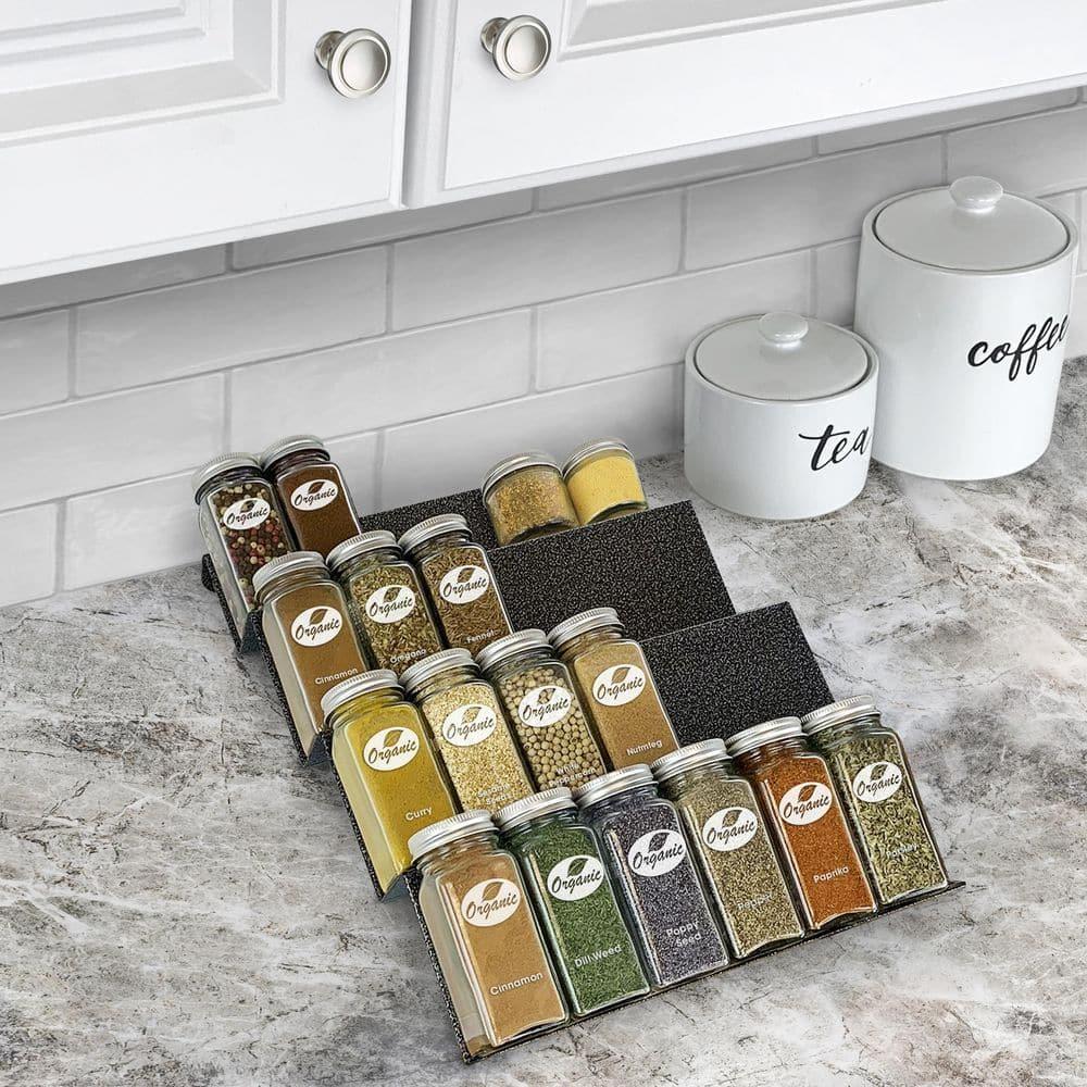 LYNK PROFESSIONAL LYNK PROFESSIONAL® Spice Drawer Organizer - Heavy Gauge Steel 4 Tier Spice Rack - Silver Metallic