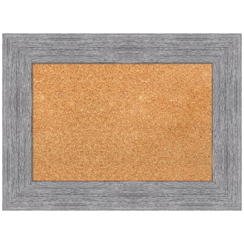 Amanti Art Natural Cork Board Framed Bark Rustic Grey Bulletin Board 23 in. x 17 in.
