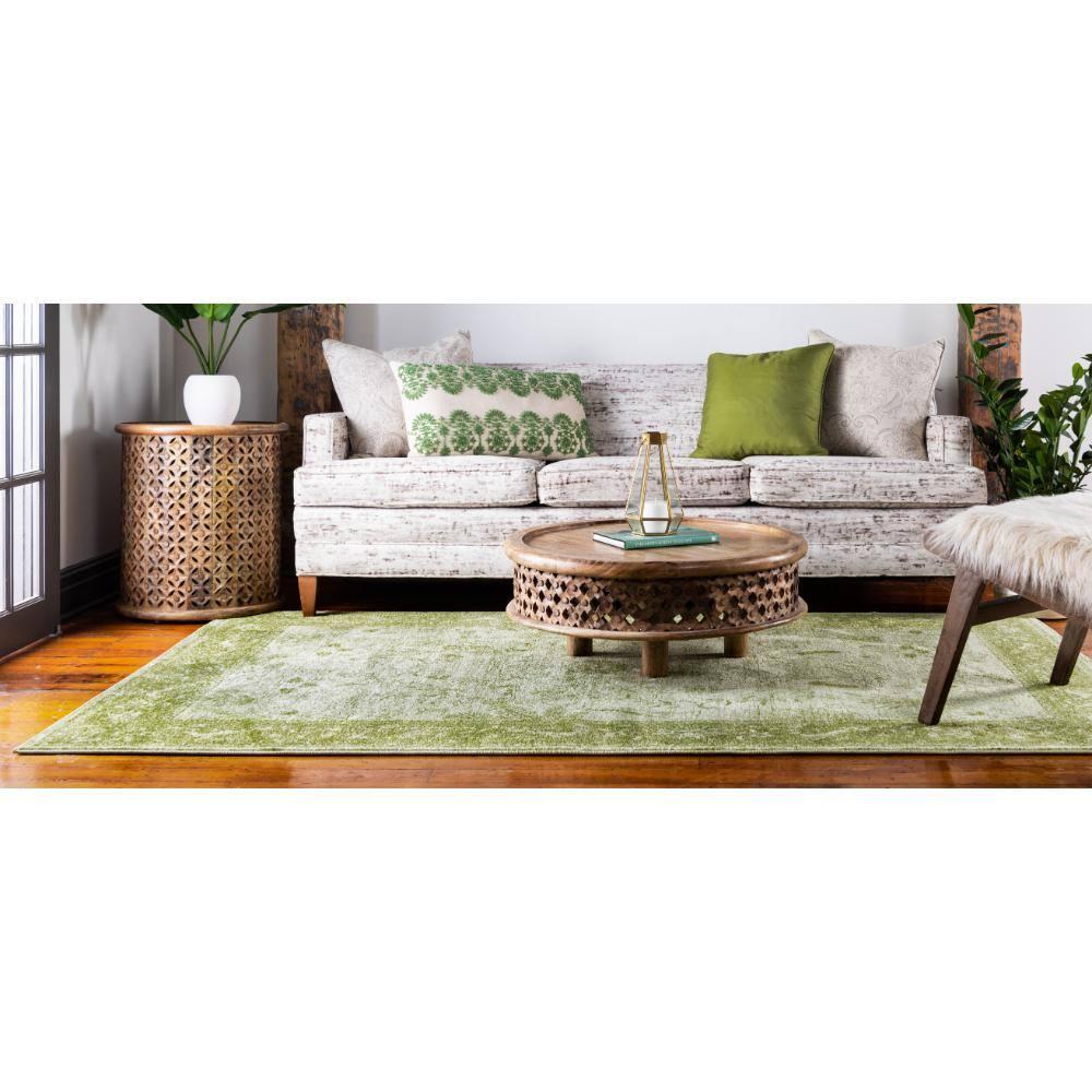 Unique Loom 9' 0 x 12' 0 Light Green La Jolla Floral Area Rug