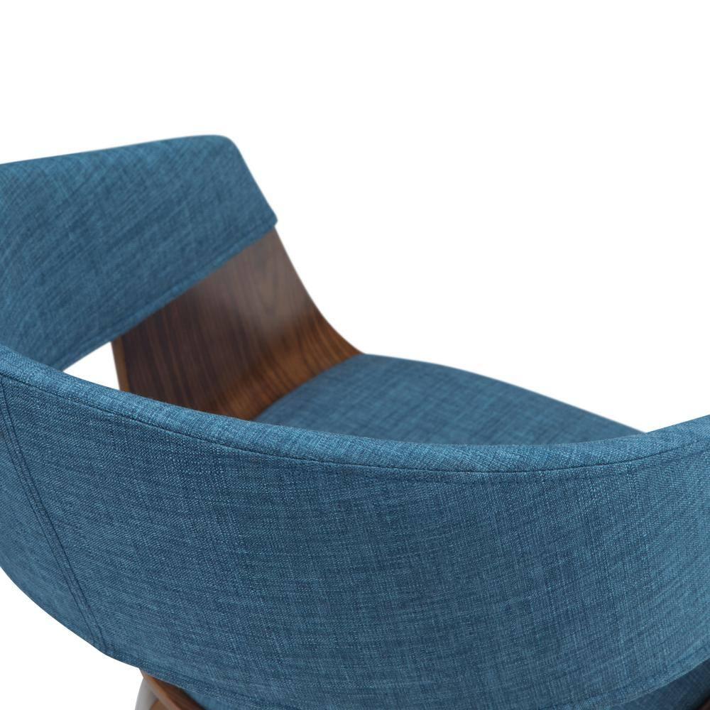 Lowell Bentwood Upholstered Dining Chair with Curved Backrest in Mid-Century Modern Style