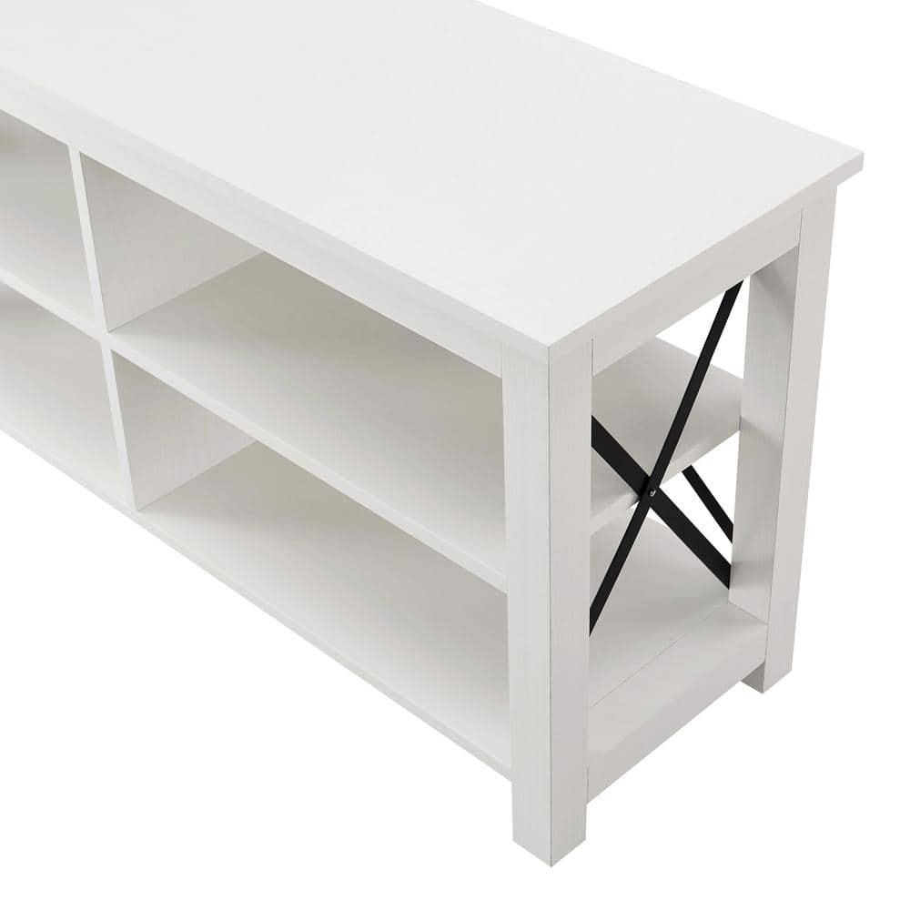 Evelyn&Zoe Sawyer Rectangular TV Stand for TV's up to 55", White