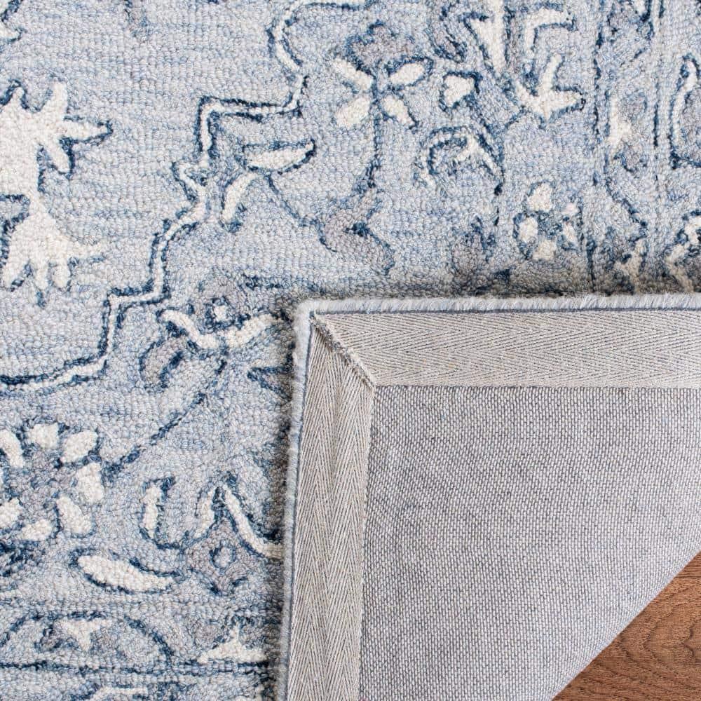 Micro-Loop MLP504 Hand Tufted Indoor Runner Rug - Light Blue/Ivory - 2'3"x11' - Safavieh