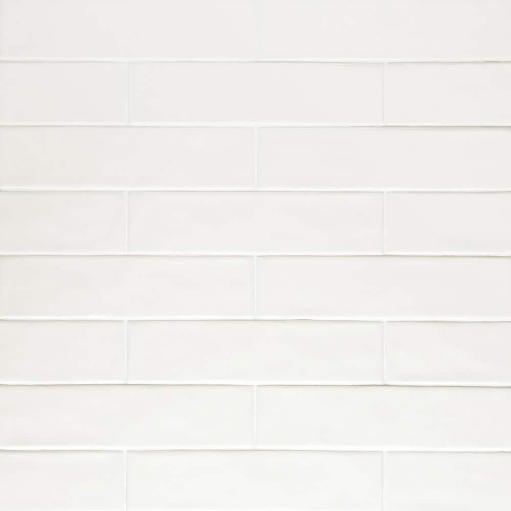 Bedrosians Clara Rectangle Matte Porcelain Tile 3 x 11, White (6.35 sq. ft./Case)