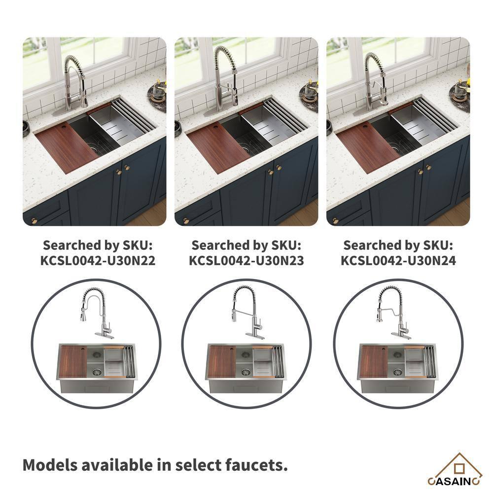 CASAINC 30" L X 19" W Single Bowl Stainless Steel Undermount Kitchen Sink With Faucet