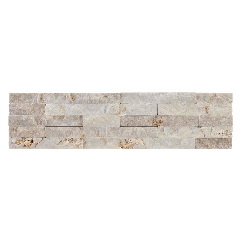 Cruz Bay Studio Slender Strip 3in.x12in. Split Face Marble Wall Tile