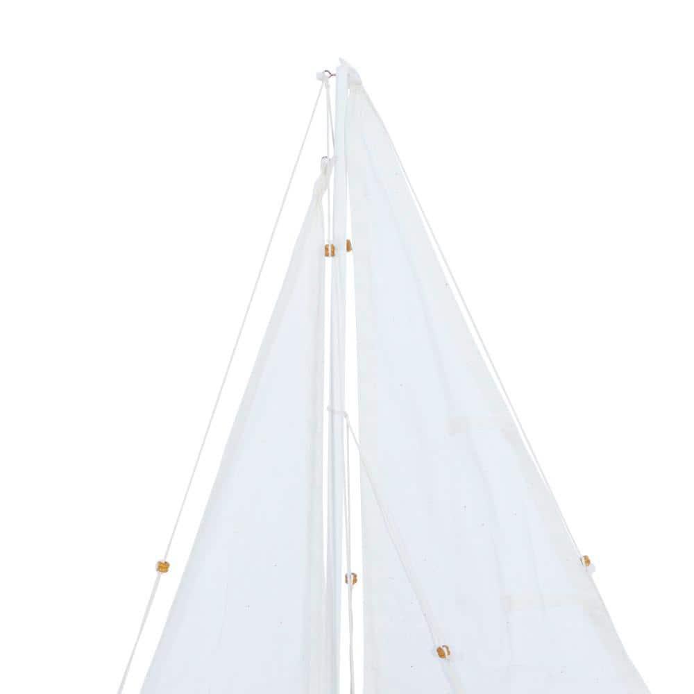 DecMode Coastal Dark Brown Wood Sail Boat Sculpture, 17"W x 26"H