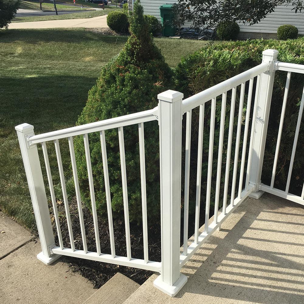 Weatherables Stanford 6-ft x 36-in Textured White Aluminum Deck Stair Rail Kit