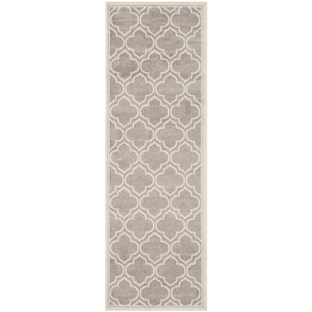 Amherst AMT412 Power Loomed Runner Rug - Light Grey/Ivory - 2'3"x13' - Safavieh.