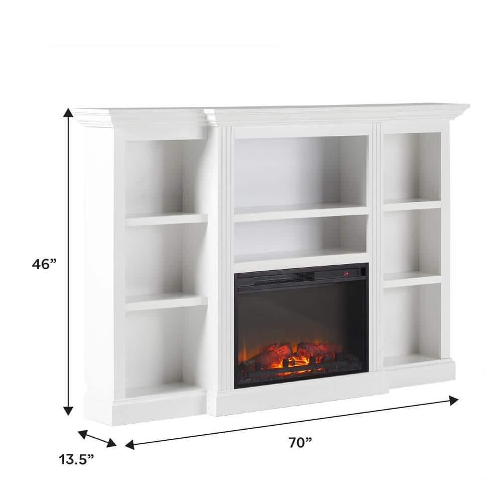 Red Barrel Studio® Traditional 70” Mantel Fireplace with Open Shelving