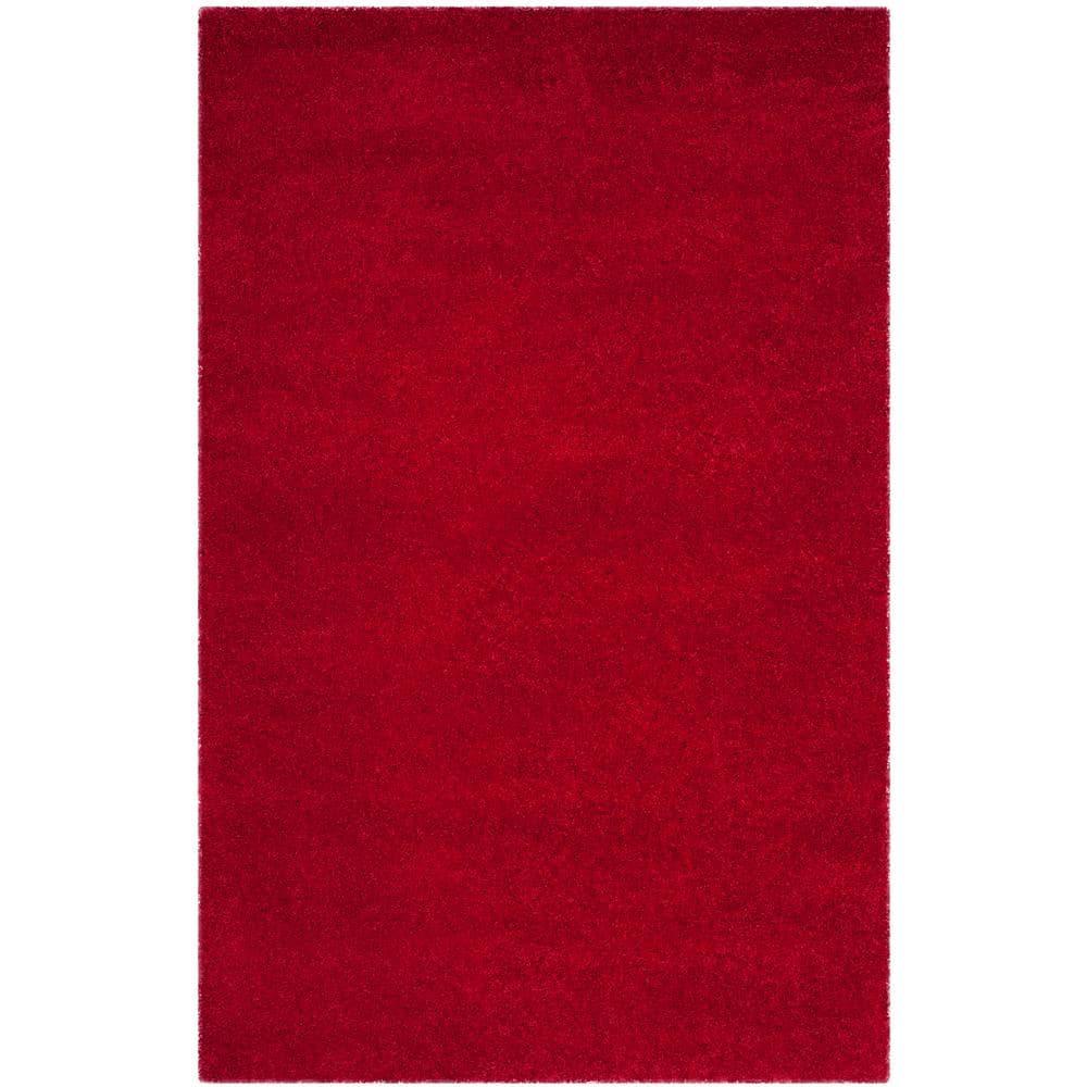 Shag SG180 Power Loomed Area Rug - Red - 4'x6' - Safavieh.