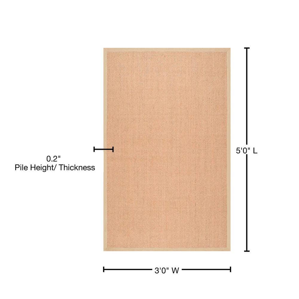 3'x5' Machine Woven orsay sisal Accent Rug Beige - nuLOOM: Modern Indoor Low Pile Skid-Resistant Area Rug
