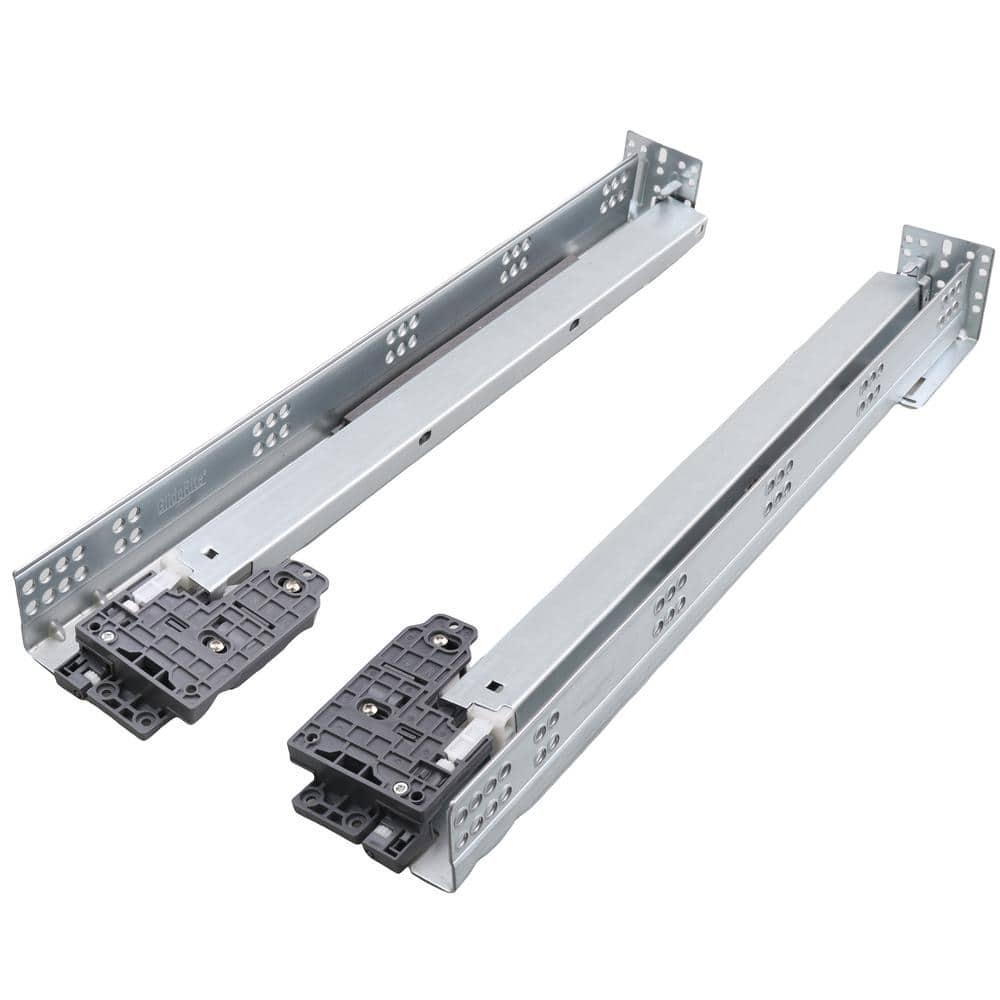 21 in. Silver Steel Full Extension Soft Close Undermount Drawer Slide Kit