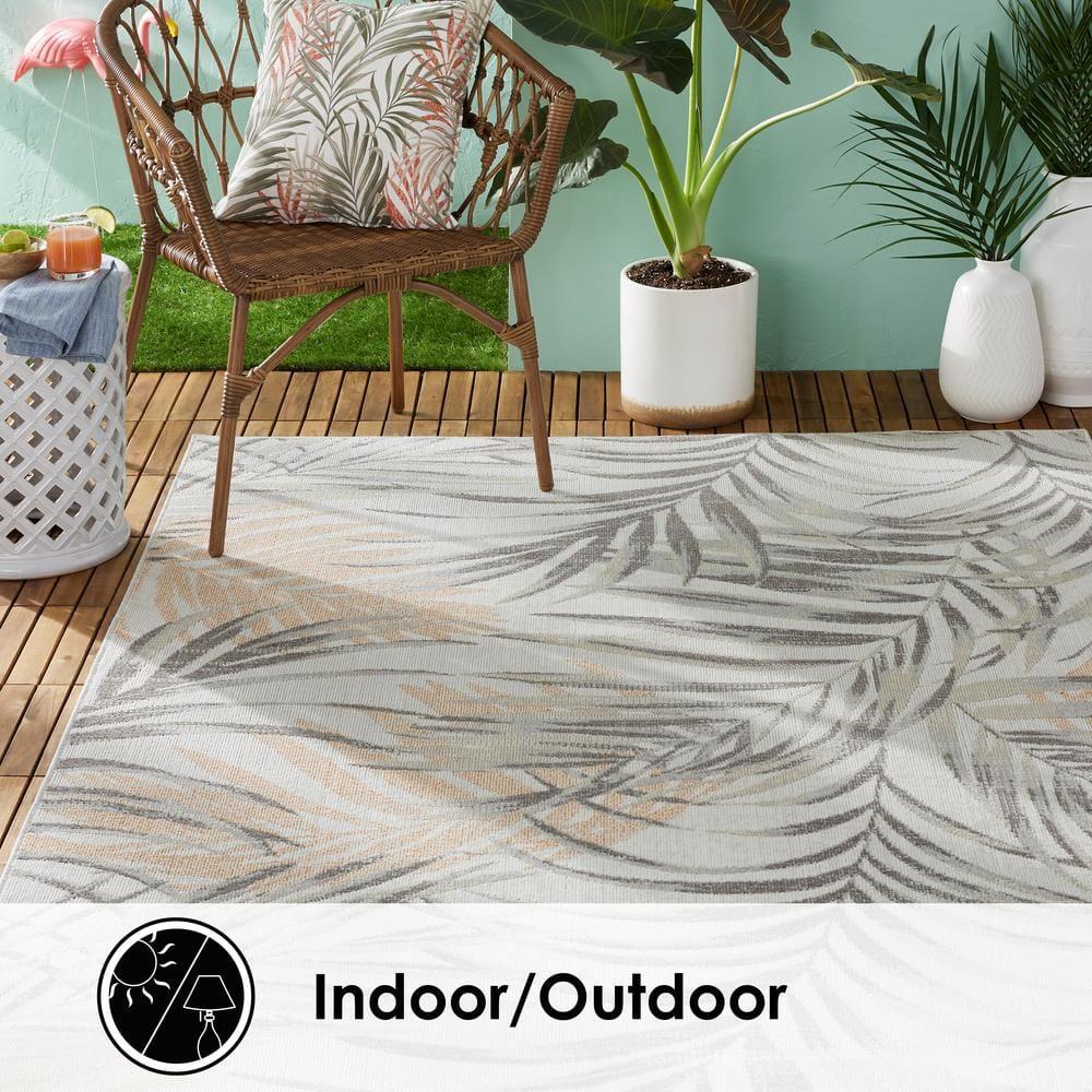 Tommy Bahama Malibu Palm Springs Coastal Indoor/Outdoor Area Rug, Ivory/Rust