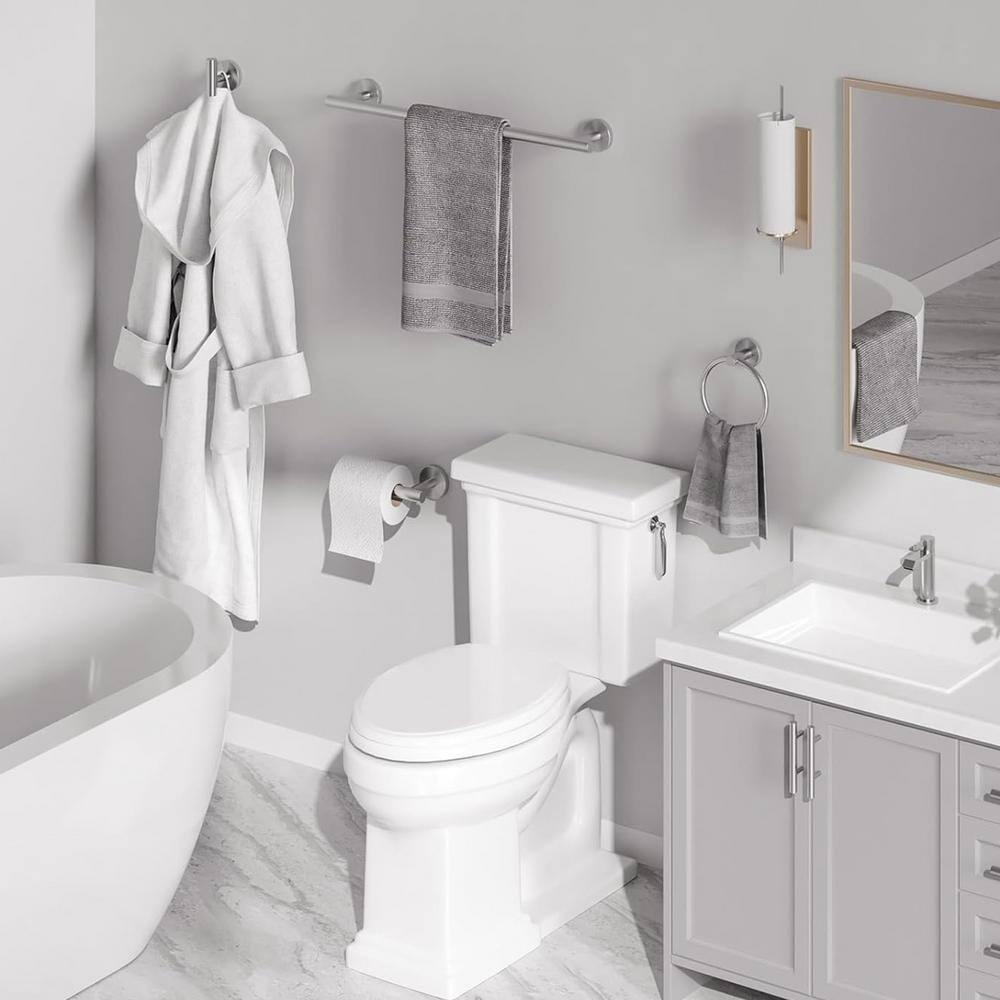 24 Inch Towel Bar Sets 4 Pieces Bathroom Kit Accessories Restroom Towel Ring Holder Toilet Paper Holder and Hook Set SUS 304 Stainless Steel Bathroom Hardware Heavy Duty Wall Mount (Brushed Silver)