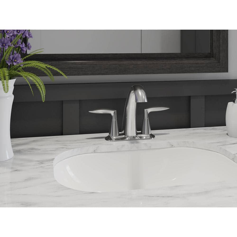 Kohler Alteo® Centerset 4" Bathroom Faucet with Pop-Up Drain Assembly, 2-Handle Bathroom Sink Faucet, 1.2 gpm