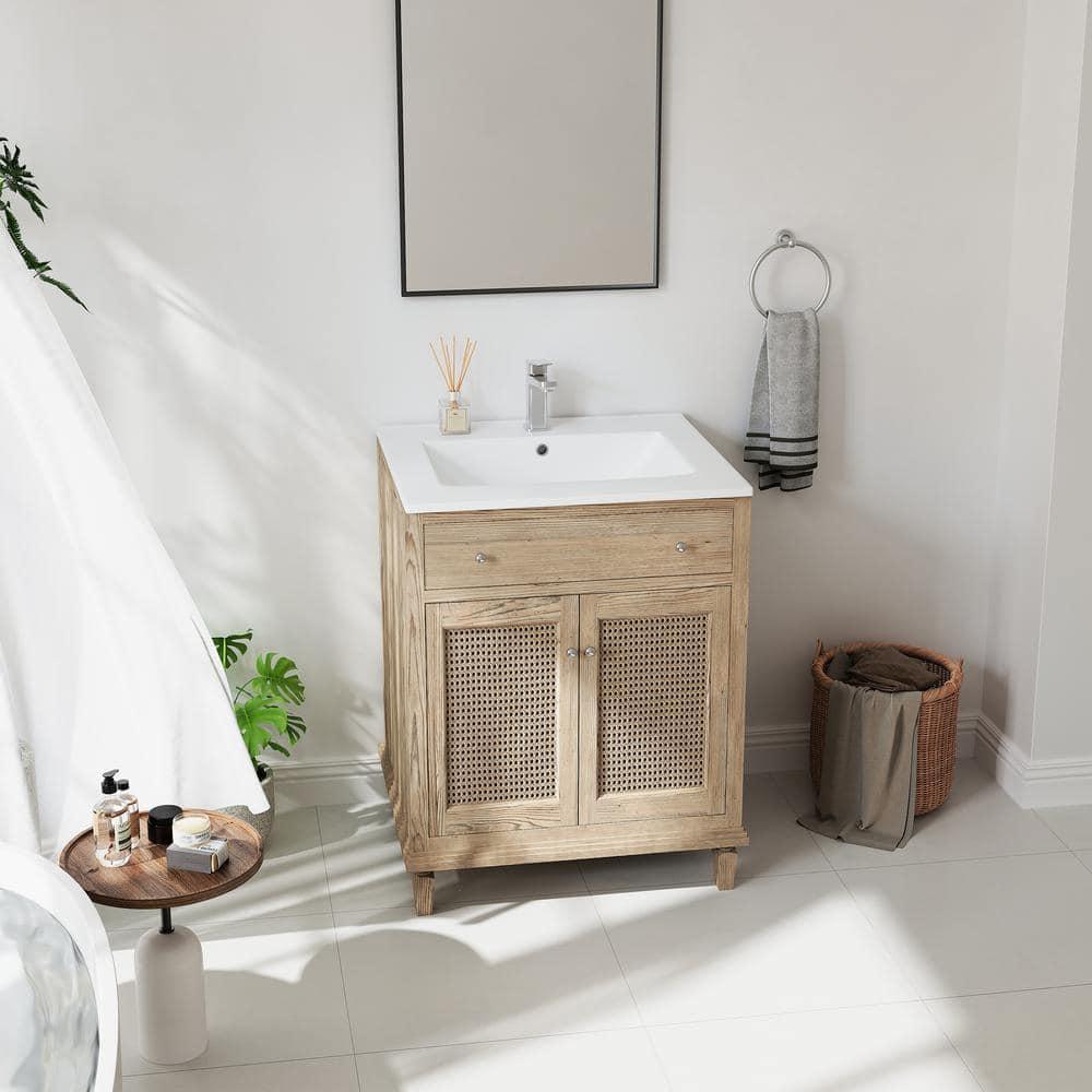 Eridanus Dayton 25" W x 22" D Vitreous China Vanity Top Sink in White with Single Faucet Hole (Sink Only)