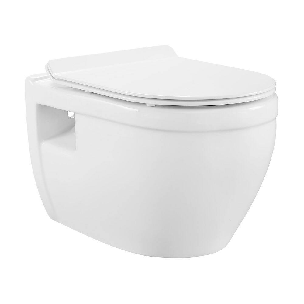 Swiss Madison SM-WT0901GW Ivy Wall-Hung Toilet Bundle 0.8/1.6 GPF Dual Flush With Flush Plate