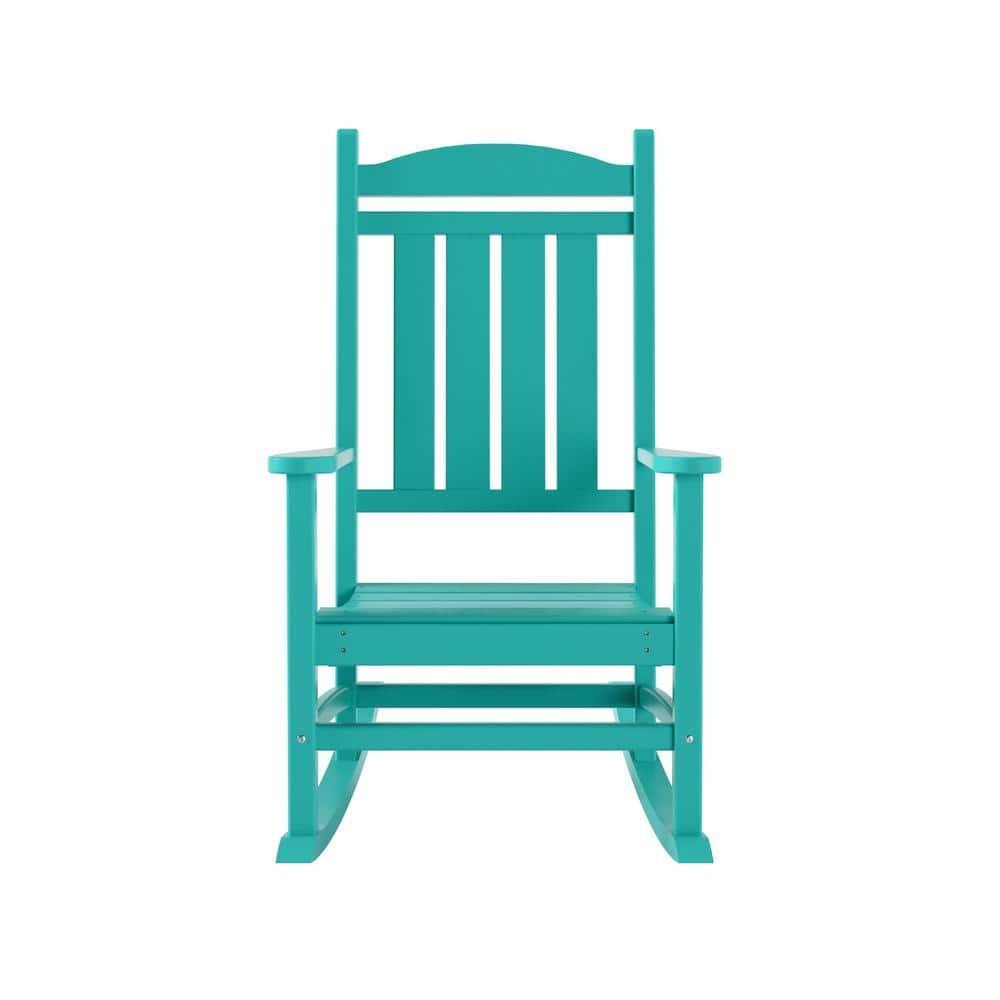 Polytrends  Laguna Hdpe All Weather Outdoor Patio Rocking Chair Turquoise