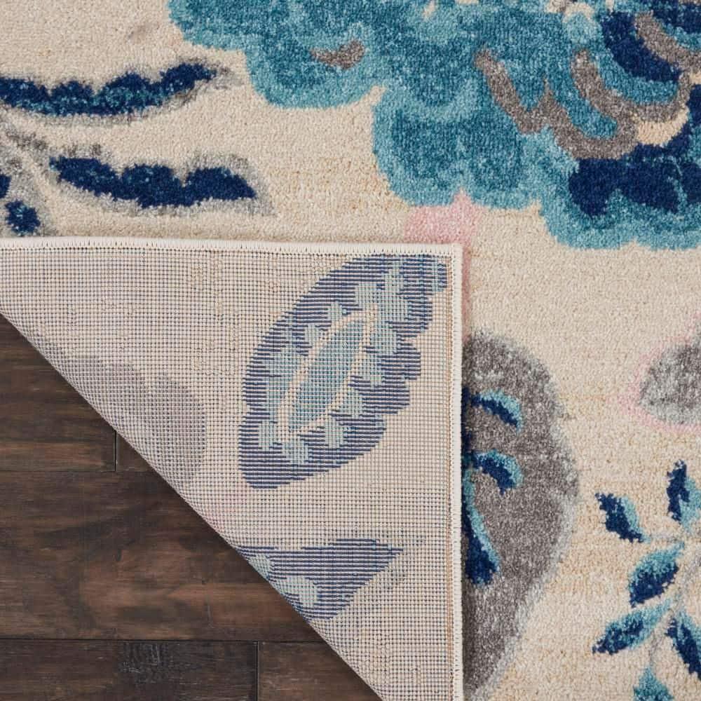 Nourison Tranquil 8' X 10' Ivory/Light Blue Area Rug French Country Eclectic Floral by Nourison
