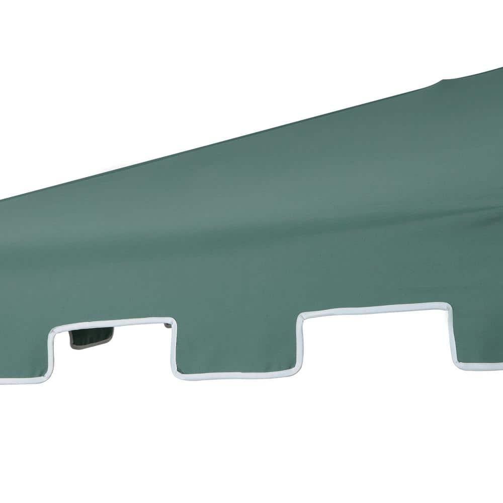 JONATHAN Y Sidney 9 ft. Classic MidCentury Rectangular Half Market Patio Umbrella with Crank, Wind Vent and UV Protection in Green/White