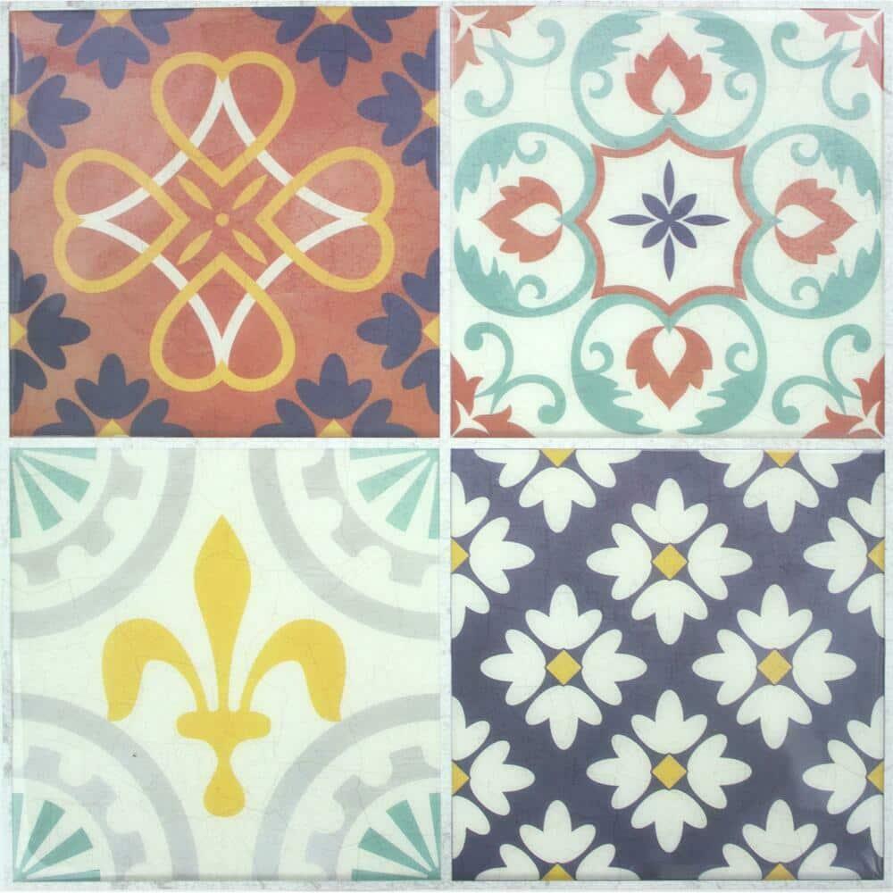 10.5'' W x 10.5'' L PVC Peel and Stick Field Tile