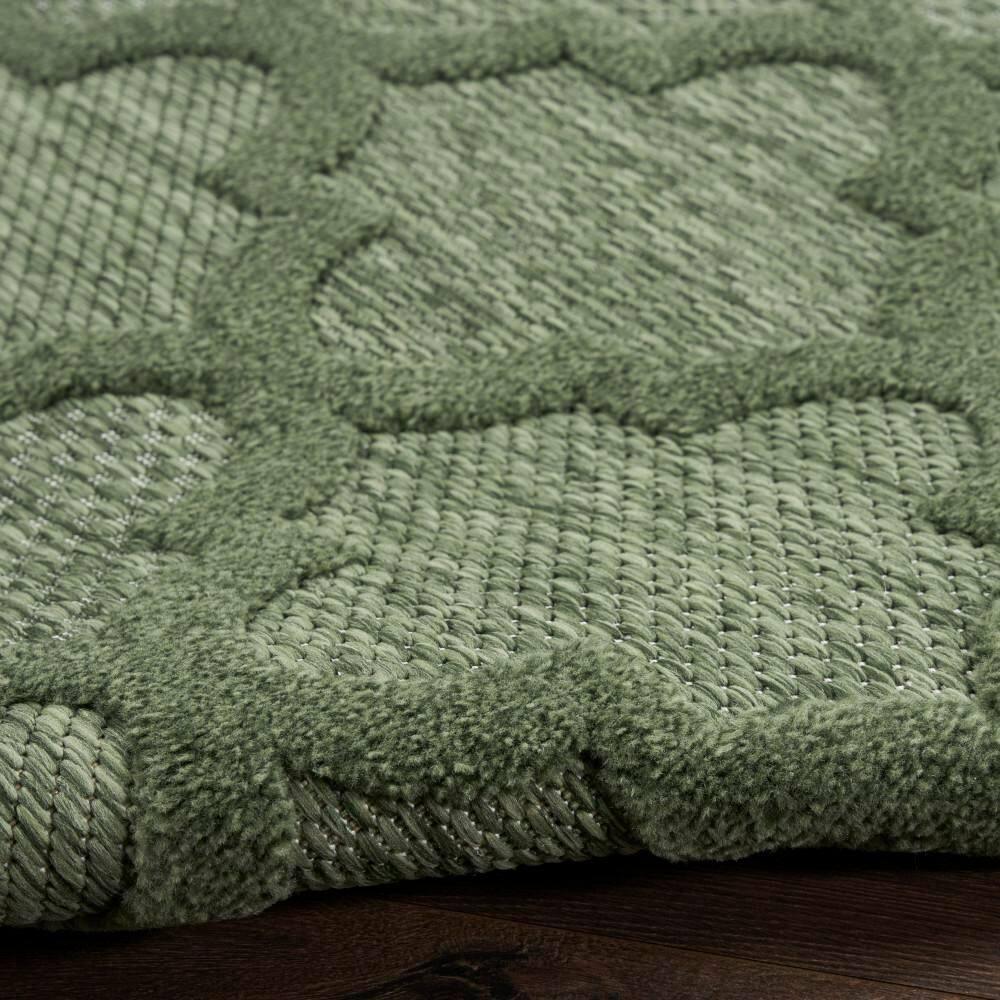 Green Trellis 6' x 9' Synthetic Flat Woven Area Rug