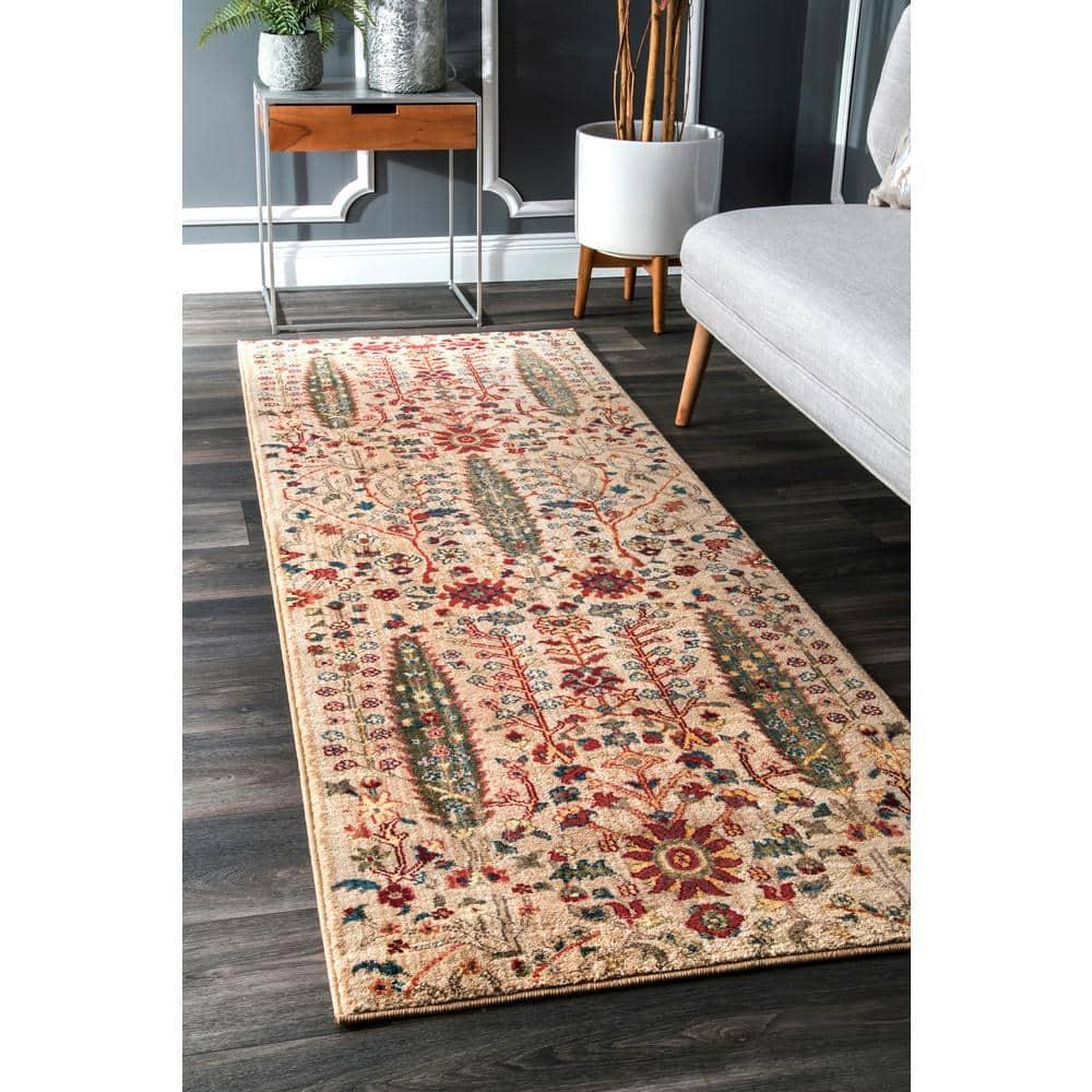 Nuloom Dasilva Geometric 2x6 Runner Indoor Area Rug for Living Room Bedroom Dining Room Entryway Hallway Kitchen, Olive/Multicolor