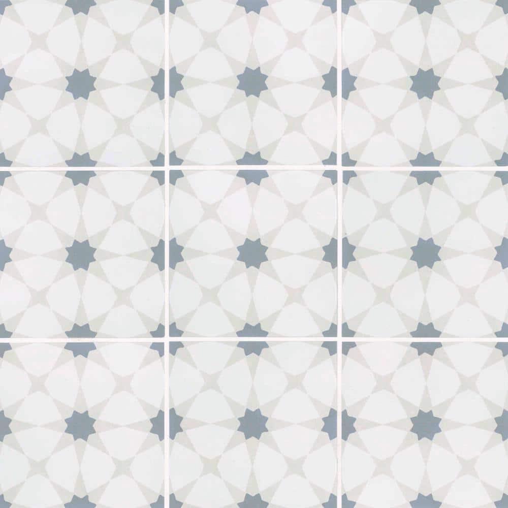 Amara 8" x 8" Encaustic Look Matte Porcelain Floor & Wall Tile