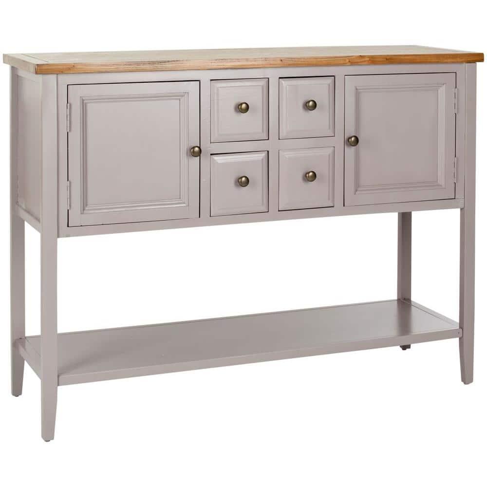 Charlotte Sideboard - Quartz Grey/Oak Top - Safavieh.