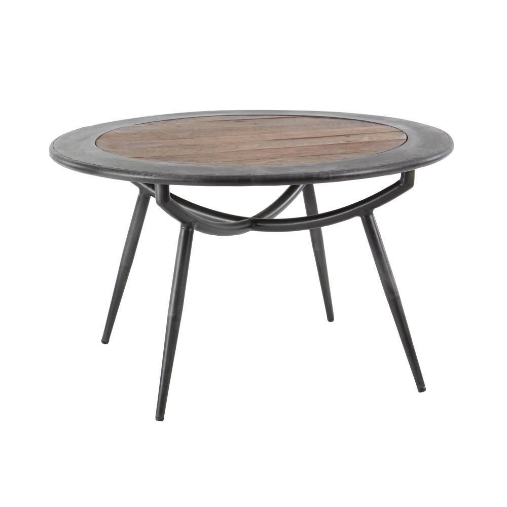 Wood and Iron Coffee Table Gray - Olivia & May: Mid-Century Modern, Oil Rubbed Finish, Tapered Legs
