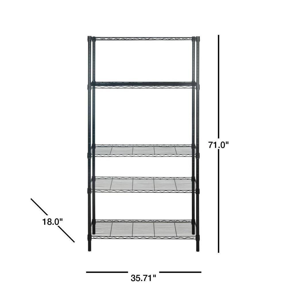 Alpha 5 Tier Shelving - Black - Safavieh
