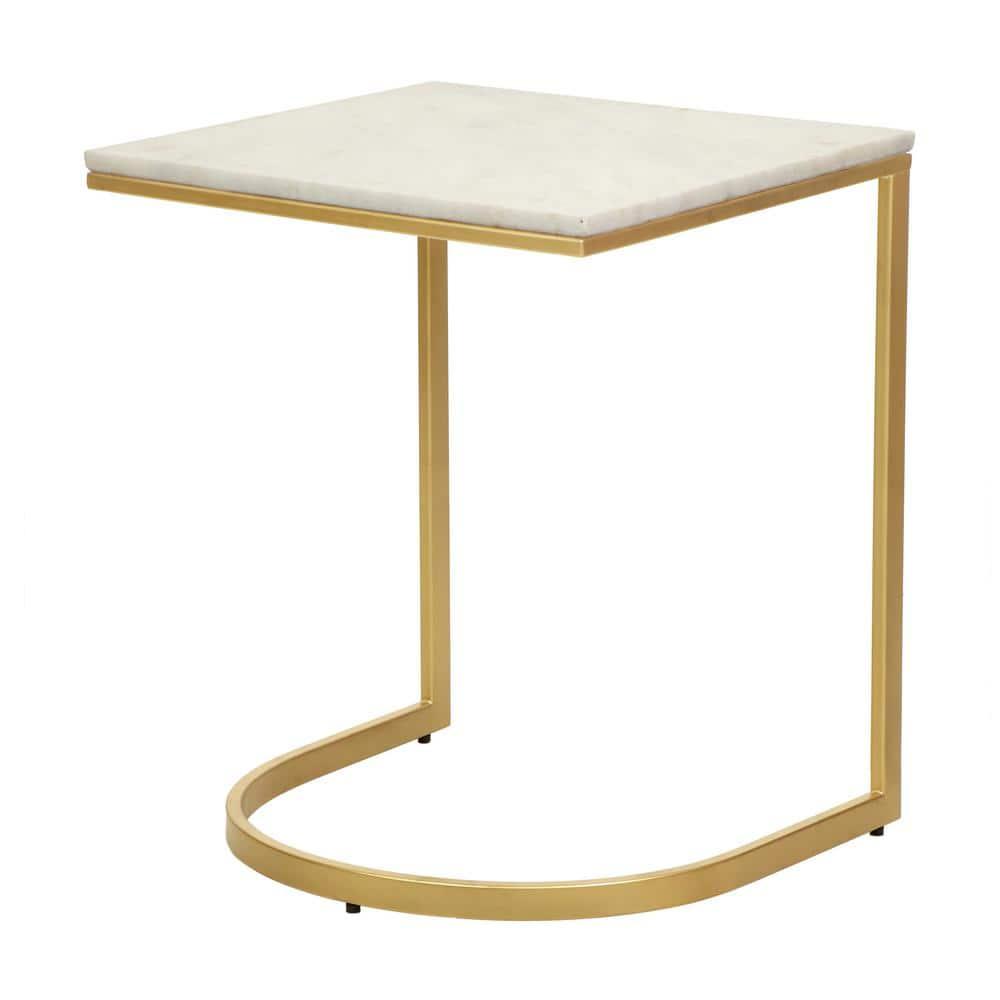 Carolina Living Lorelie Accent Table - White/Gold