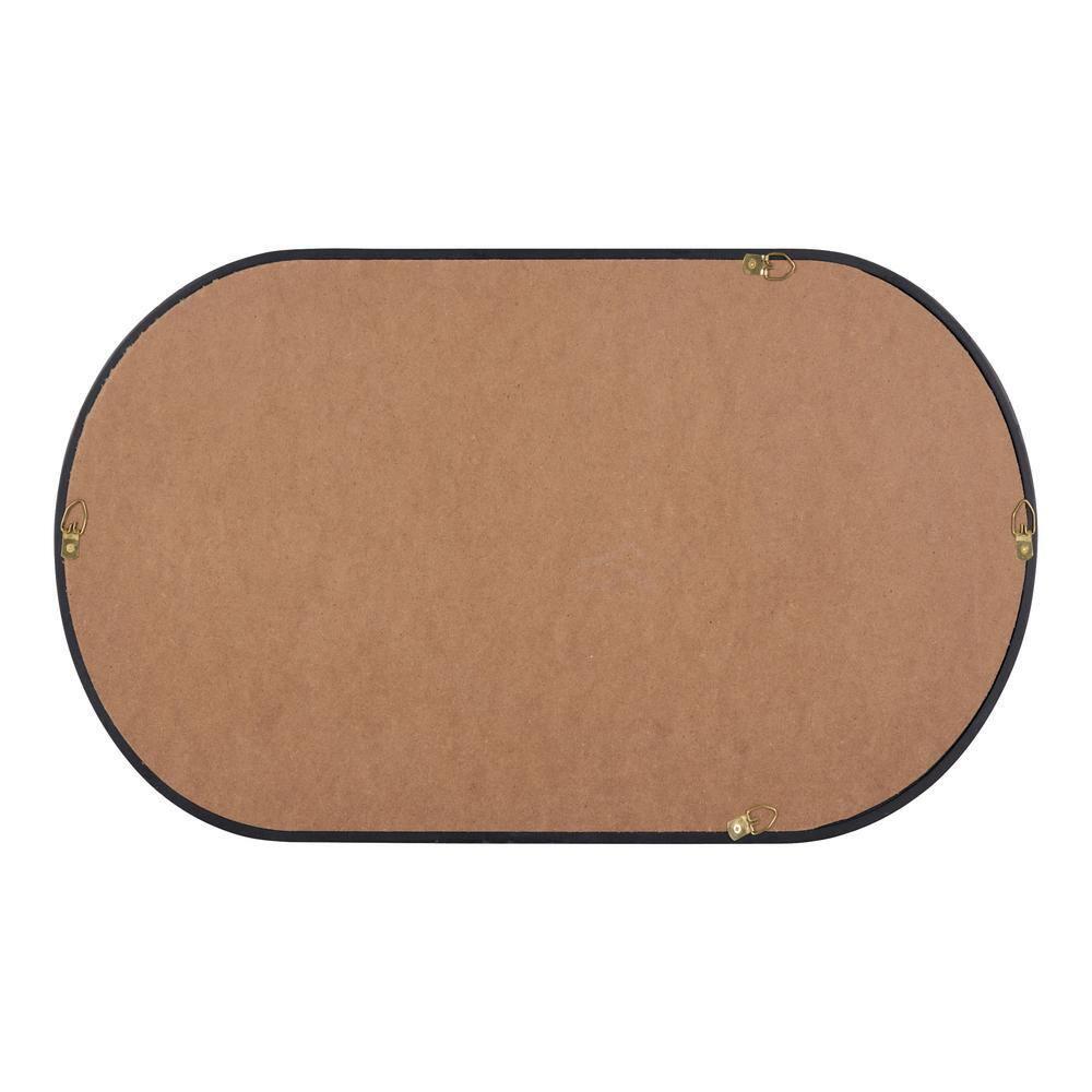 20" x 30" Travis Oval Wall Mirror Black - Kate & Laurel All Things Decor: Modern Style, MDF Frame, No Assembly Required