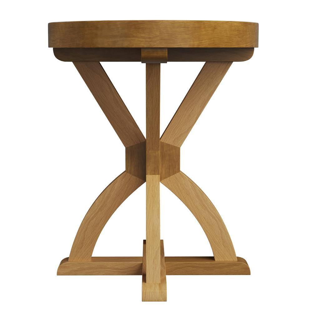 Side Table - Mango Wood Pedestal Table for Couch, Loveseat, Entryway, or Bed - Farmhouse Living Room Furniture by Lavish Home (Natural)
