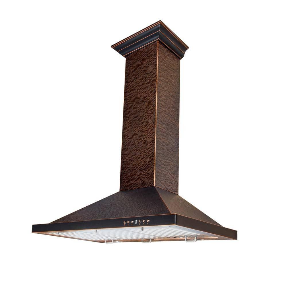 ZLINE 36 in. Designer Series Satin Stainless Steel Convertible Vent Wall Mount Range Hood