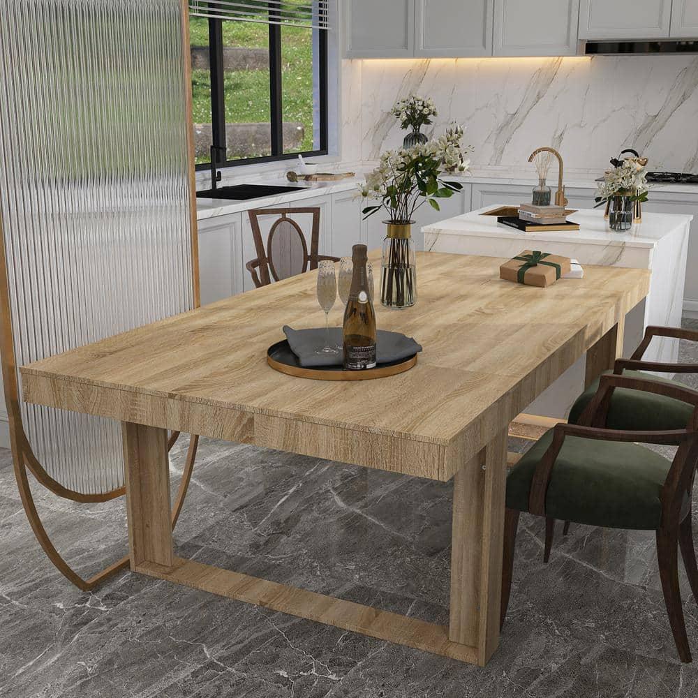 FUFU&GAGA Yellow Log Color Modern Desk For Conference Room Table Computer Desk