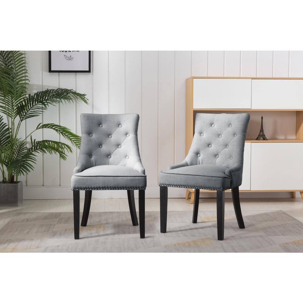 Christopher Knight Home Maggie Contemporary Tufted Armless Dining Chairs (Set of 2), Light Gray/Fabric