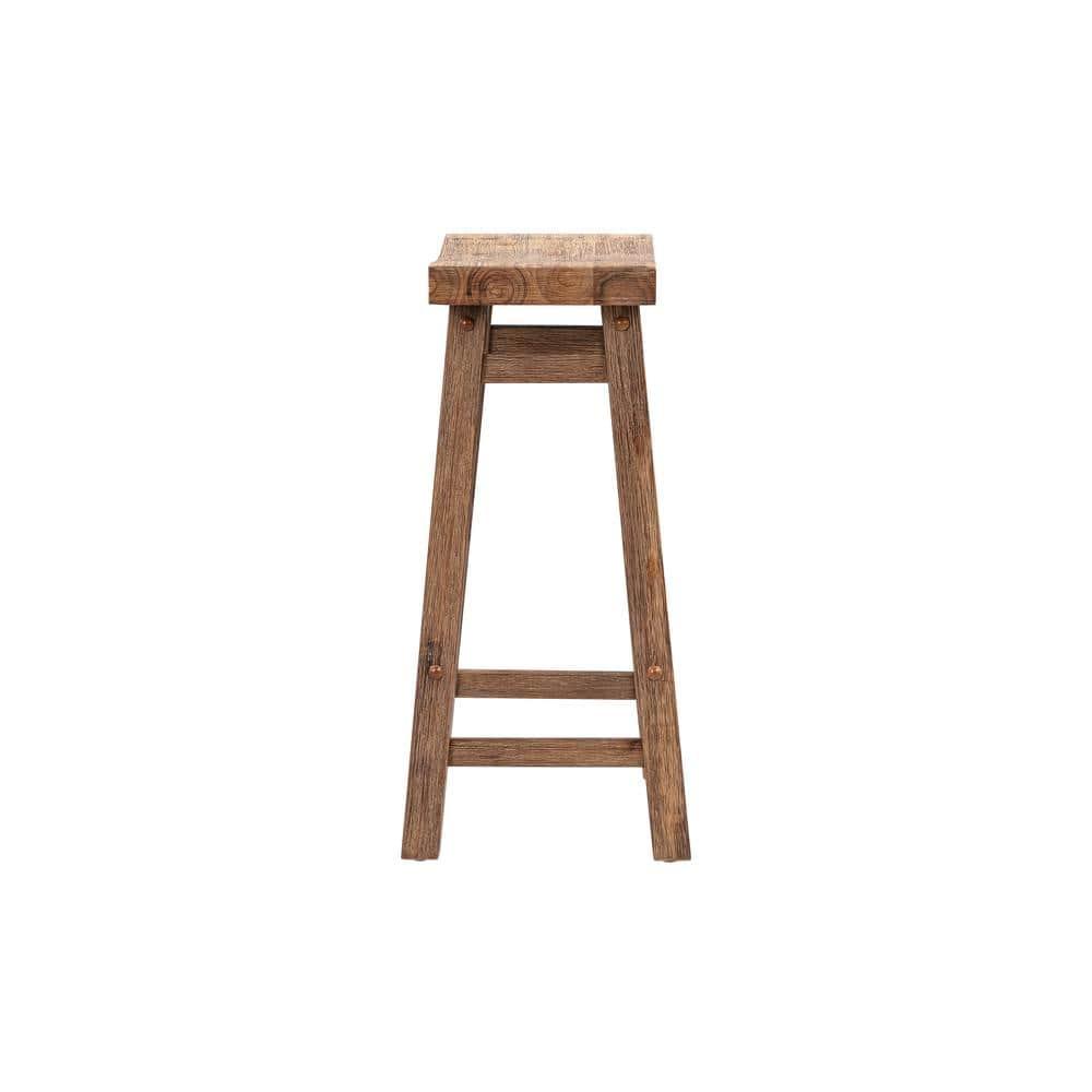 Boraam 24" Sonoma Saddle Counter Height Barstool Barnwood: Wood Frame, Fixed Seat, Farmhouse Style