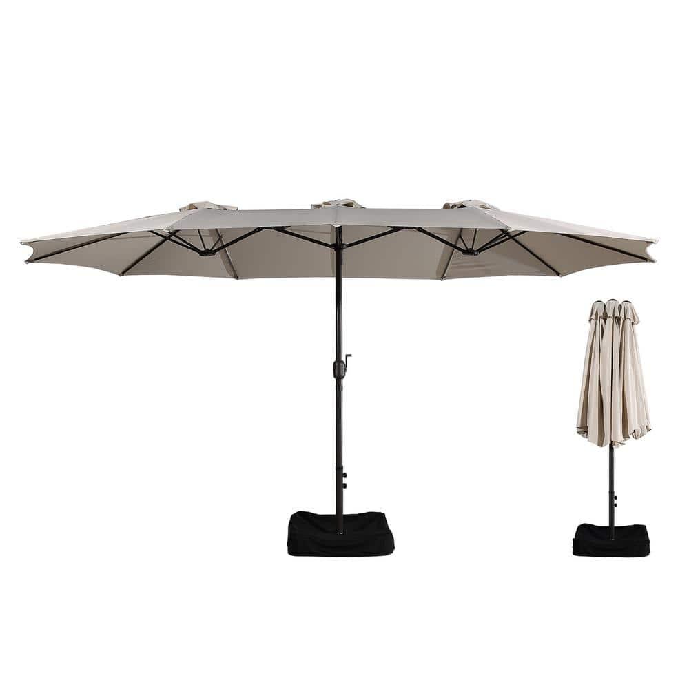 clihome 15 Ft Patio Market Umbrella with Base