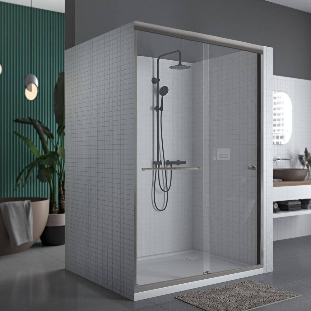 44" - 48" W 70" H Double Sliding Semi-Frameless Shower Door