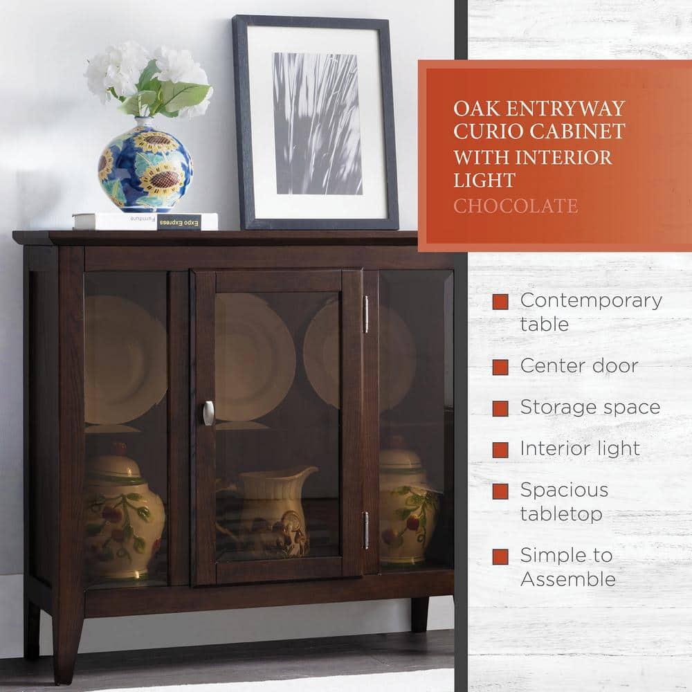 Leick Home Curio Cabinet in Chocolate Oak