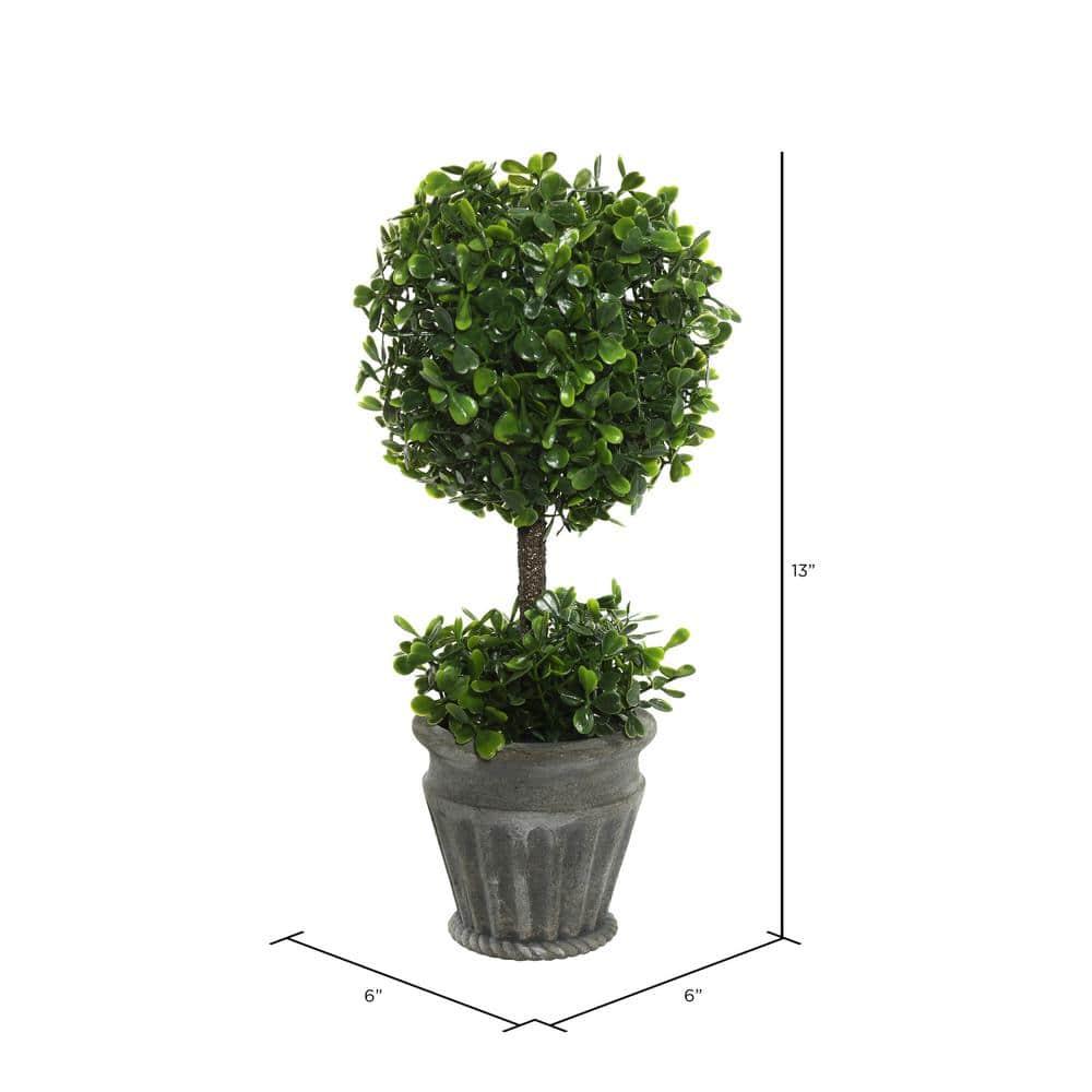 Vickerman 13" Artificial Green Boxwood Topiary.
