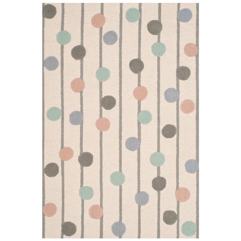 Safavieh Kids Confetti SFK909 Hand Tufted Indoor Accent Rug - Ivory/Multi - 4'x6' - Safavieh