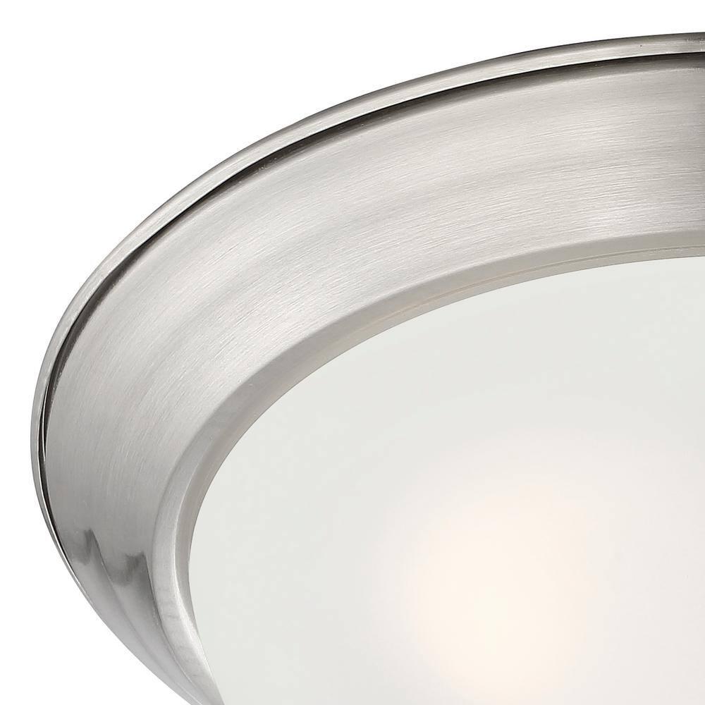 1257M-SP-W-Designers Fountain-13 Inch 2 Light Flush Mount-Satin Platinum Finish-Etched Glass Color