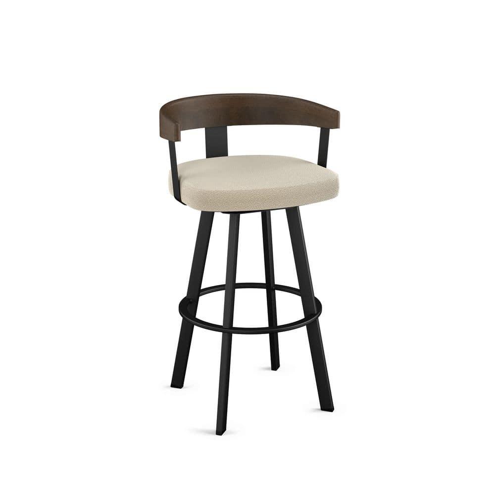 Amisco Lars Upholstered Barstool Cream/Black