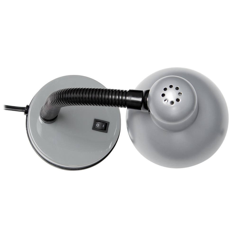 Creekwood Home Essentix 14.25" Traditional Metal Desk Lamp with Flexible Gooseneck Silver: ETL Listed, No Assembly Required