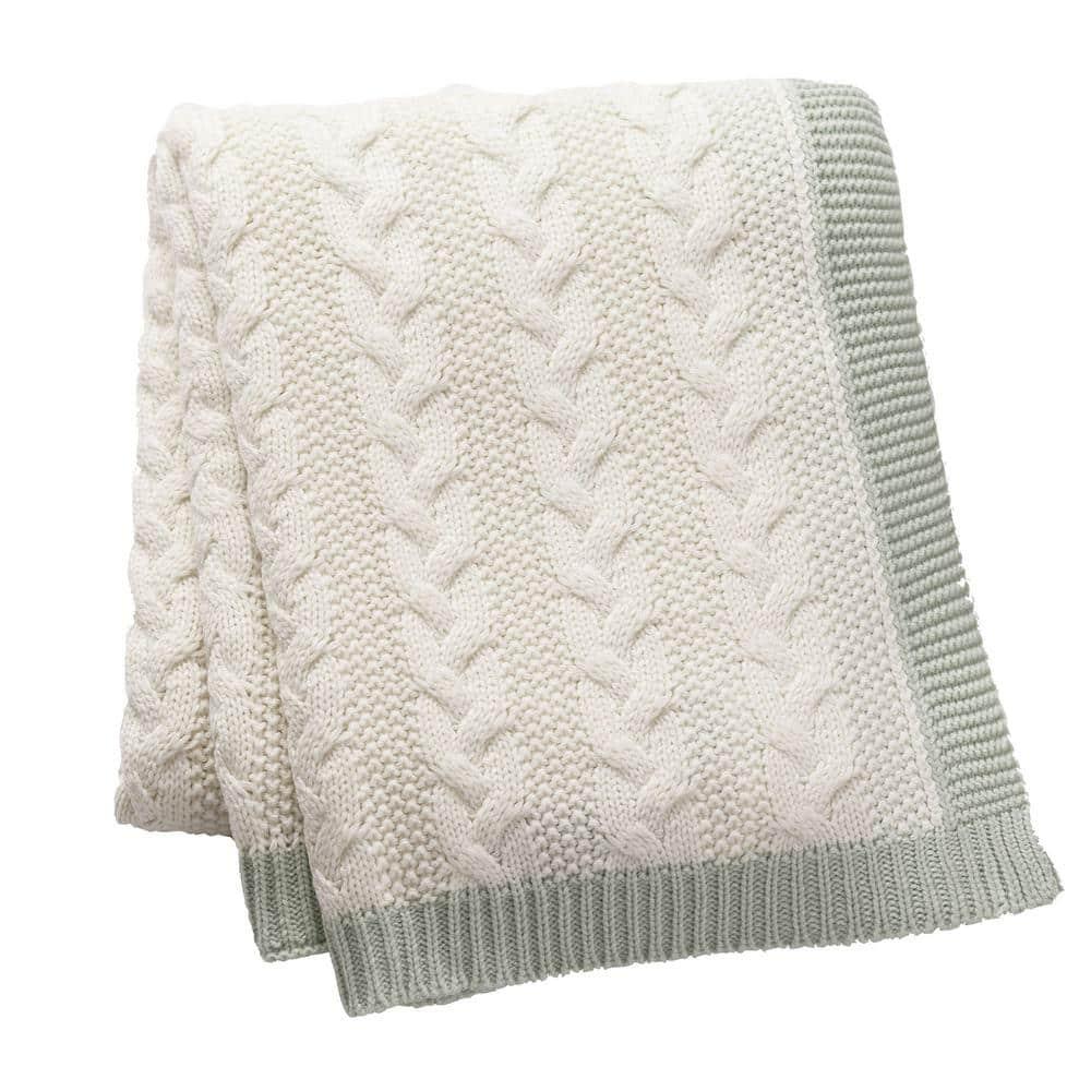 Cozy Classics Aromatherapy Peppermint Cable Knit Throw Blanket by